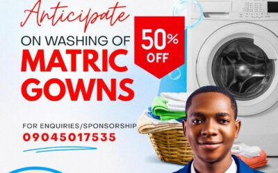 The SUG Director of Welfare Presents a 50% Discount Off Washing Matric Gowns.